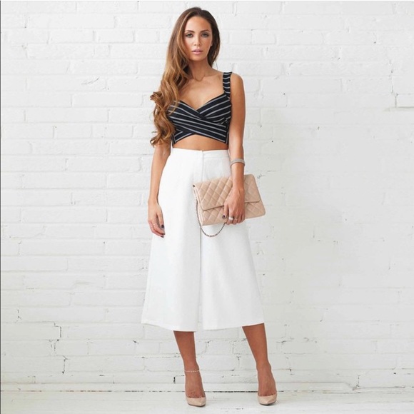 Coveted Basics Pants - COVETED BASICS Embossed Culottes Pants